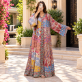 L-XL Special Printed Cotton Dress 57" Long Jalabiya