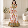 S/M Zaria Printed Cotton Long Dress Jalabiya – 57