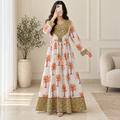 S/M Zaria Printed Cotton Long Dress Jalabiya – 57