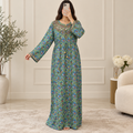 2XL3/XL Special Crystal Printed Cotton Long Dress Jalabiya – 57