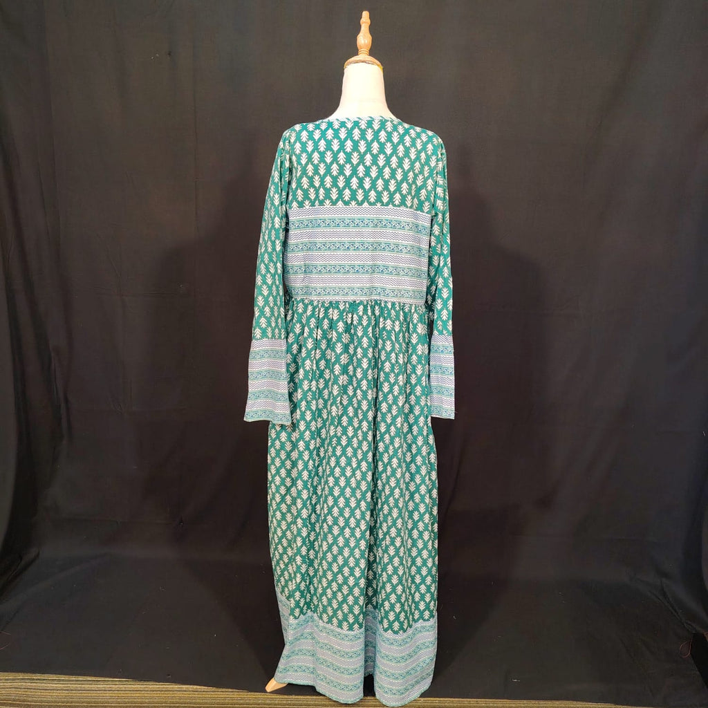 L-XL Beach Cotton Printed Dress 57" Long Jalabiya