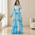 L/XL Fida Printed Cotton Long Dress Jalabiya – 57