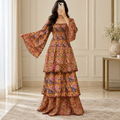 L/XL Rahima Printed Cotton Long Dress Jalabiya – 57