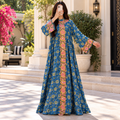 S/M Aafreen Printed Cotton Dress 57" Long Jalabiya