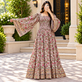 S/M Elzina Printed Cotton Dress 57" Long Jalabiya