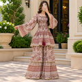 L/XL Rahima Printed Cotton Long Dress Jalabiya – 57"