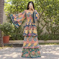 L/XL Rahima Printed Cotton Long Dress Jalabiya – 57"