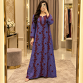 L/XL Kafia Embroidrey  Printed Cotton Long Dress Jalabiya – 57