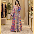 S/M Malaysia Printed Cotton Long Dress Jalabiya – 57"