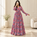 S/M Fahim Printed Cotton Long Dress Jalabiya – 57