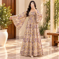 XS/S Elzina Printed Cotton Long Dress Jalabiya – 54"