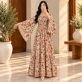 S/M Elzina Printed Cotton Long Dress Jalabiya – 57"