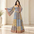 2XL3/XL Elzina Printed Cotton Long Dress Jalabiya – 57