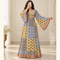 2XL3/XL Elzina Printed Cotton Long Dress Jalabiya – 57