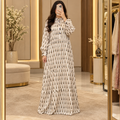 2XL3/XL Afra Printed Cotton Long Dress Jalabiya – 57