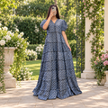 S/M Qamar Printed Cotton Long Dress Jalabiya – 57