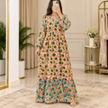 S/M Bahira Printed Cotton Long Dress Jalabiya – 57