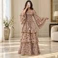 L/XL Rahima Printed Cotton Long Dress Jalabiya – 57"