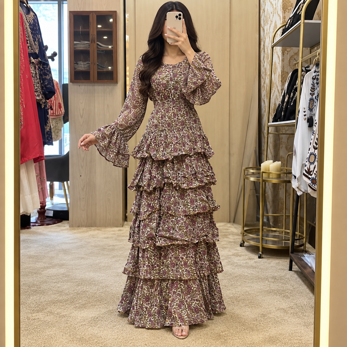 2XL3/XL Special Printed Cotton Long Dress Jalabiya – 57