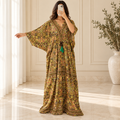 Free Size Farasha Printed Silk Long Dress Jalabiya – 57"