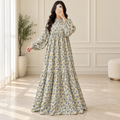 S/M Zahra Printed Cotton Long Dress Jalabiya – 57