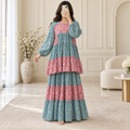L/XL Jarif Printed Cotton Long Dress Jalabiya – 57"