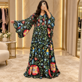 L/XL Meher Crystal Printed Cotton Long Dress Jalabiya – 57