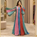 L/LXL Meher Crystal Printed Cotton Long Dress Jalabiya – 57