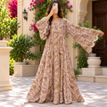 2XL/3LXL Meher Crystal Printed Cotton Long Dress Jalabiya – 57