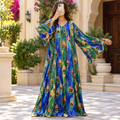 L/LXL Meher Printed Silk Long Dress Jalabiya – 57
