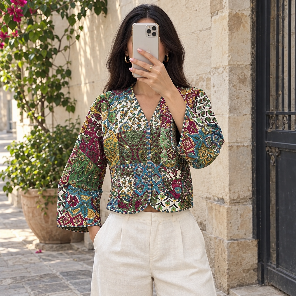 L Jacket Cotton Printed