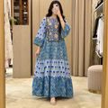 2XL-3XL Dara Printed Cotton Long Dress Jalabiya – 57"