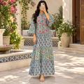 2XL-3XL Dara Printed Cotton Long Dress Jalabiya – 57"