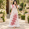 2XL-3XL Amani Embroidery Printed Cotton Long Dress Jalabiya – 57"