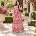 2XL-3XL Special Printed Cotton Long Dress Jalabiya – 57"