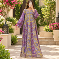 2XL-3XL Special Embroidery Printed Cotton Long Dress Jalabiya – 57"