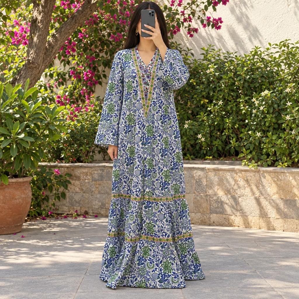 S/M Cotton Abaya & Inner Set length 57” Long