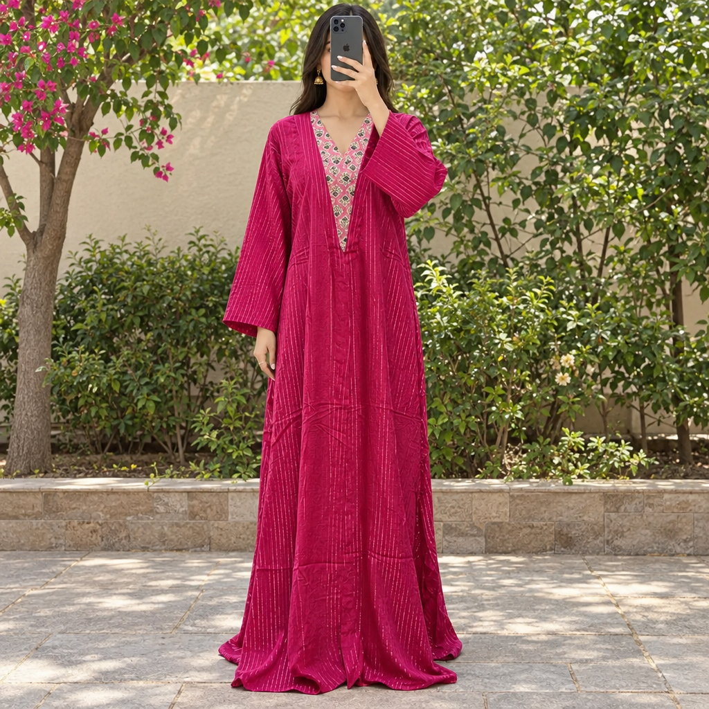 S/M Cotton Abaya & Inner Set length 57” Long