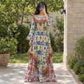 S/M Jalila Printed Cotton Long Dress Jalabiya – 57