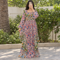 L/XL Jalila Printed Cotton Dress 57" Long Jalabiya