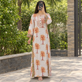 XS/S Ejlal Printed Cotton Long Dress Jalabiya – 54"