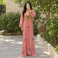 L/XL Teena Embroidery Printed Cotton Dress 57" Long Jalabiya