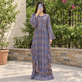S/M Jalila Printed Cotton Long Dress Jalabiya – 57