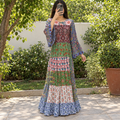 L/XL Patal Printed Cotton Dress 57" Long Jalabiya