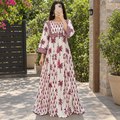 S/M Anaya Printed Cotton Long Dress Jalabiya – 57