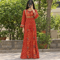 S/M Anaya Printed Cotton Long Dress Jalabiya – 57