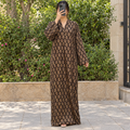 2XL-3XL Teena Printed Cotton Long Dress Jalabiya – 57"