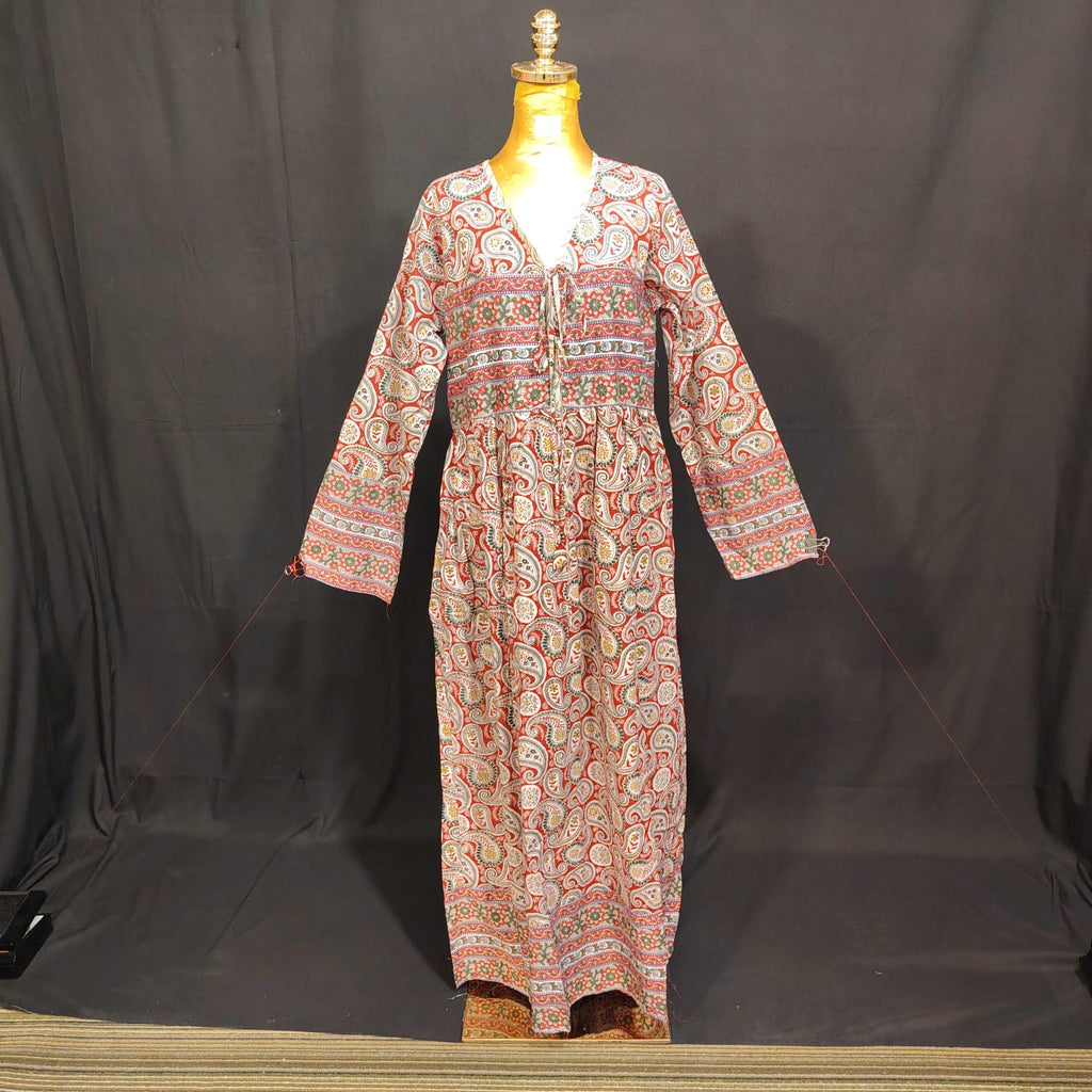 S-M Beach Printed Cotton Dress 57" Long Jalabiya