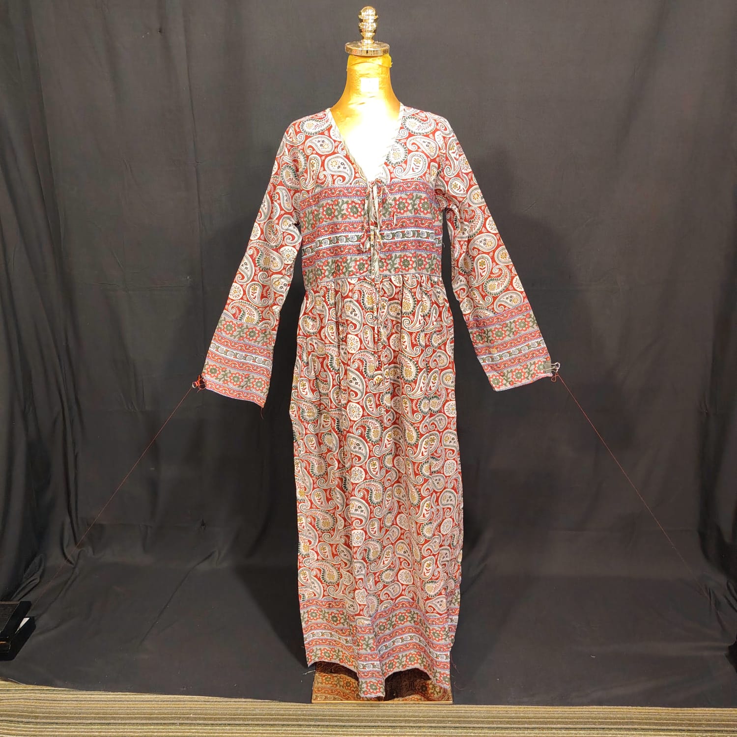 S-M Beach Printed Cotton Dress 57" Long Jalabiya