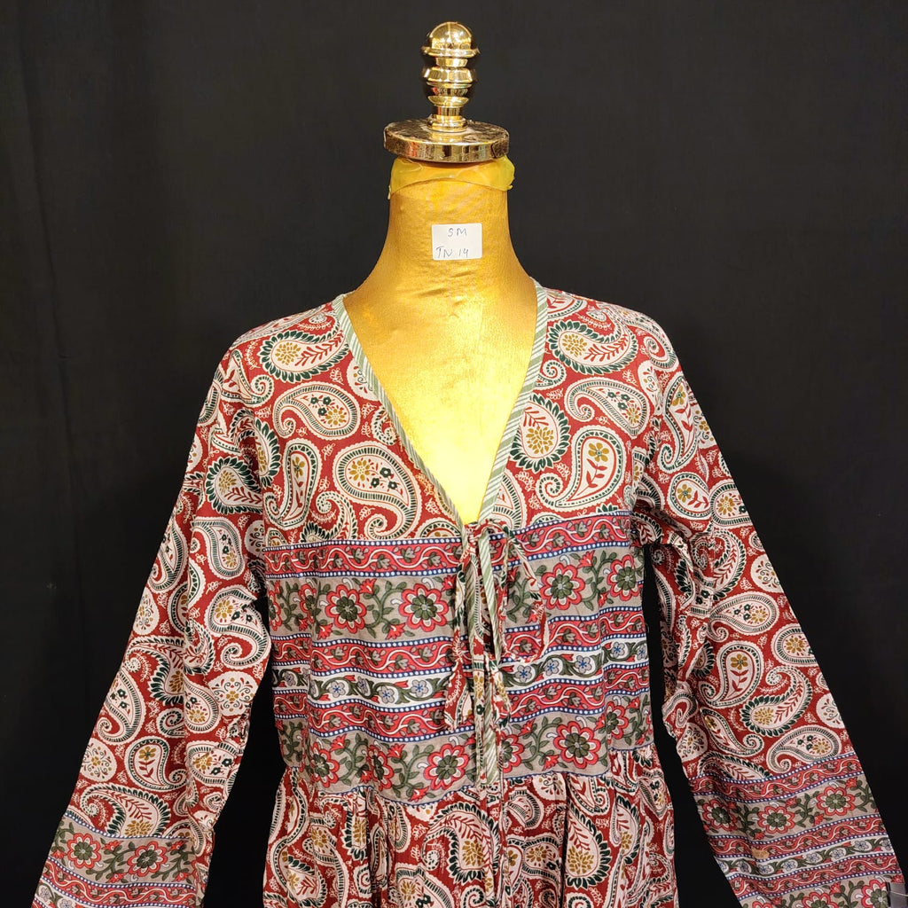 S-M Beach Printed Cotton Dress 57" Long Jalabiya